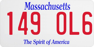 MA license plate 149OL6
