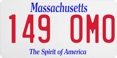 MA license plate 149OM0