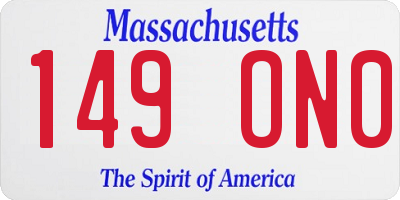 MA license plate 149ON0