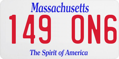 MA license plate 149ON6