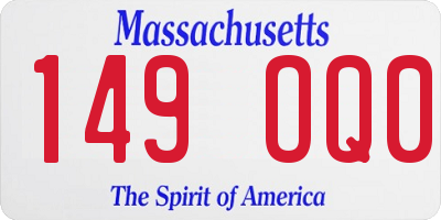 MA license plate 149OQ0
