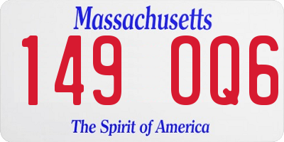 MA license plate 149OQ6