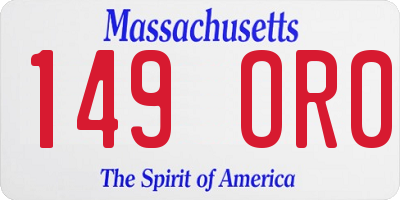MA license plate 149OR0