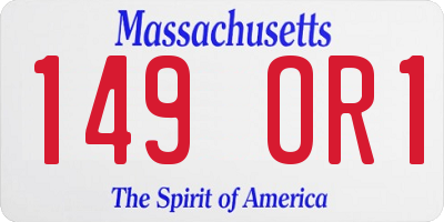 MA license plate 149OR1