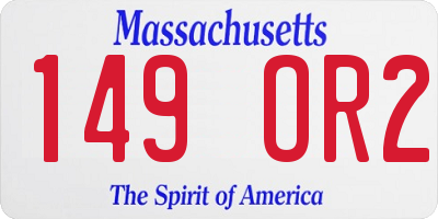 MA license plate 149OR2