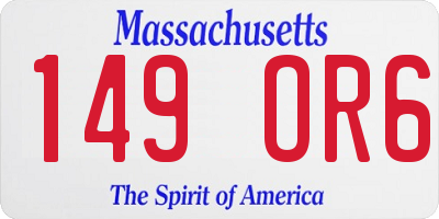 MA license plate 149OR6