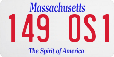 MA license plate 149OS1