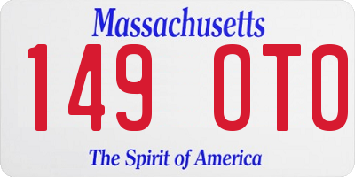 MA license plate 149OT0