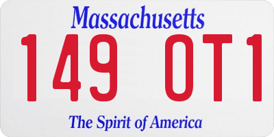 MA license plate 149OT1