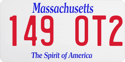 MA license plate 149OT2