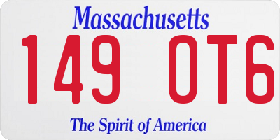 MA license plate 149OT6