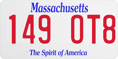 MA license plate 149OT8