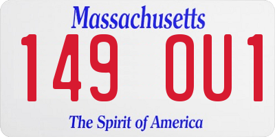 MA license plate 149OU1