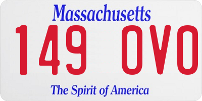 MA license plate 149OV0