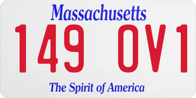 MA license plate 149OV1