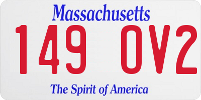 MA license plate 149OV2