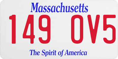 MA license plate 149OV5
