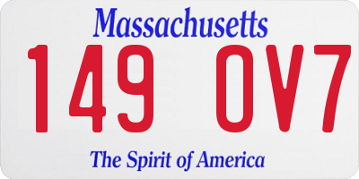 MA license plate 149OV7