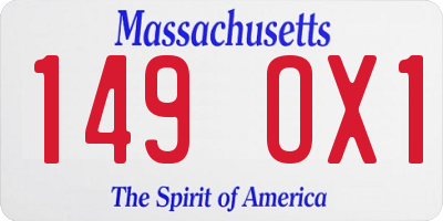 MA license plate 149OX1