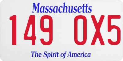 MA license plate 149OX5