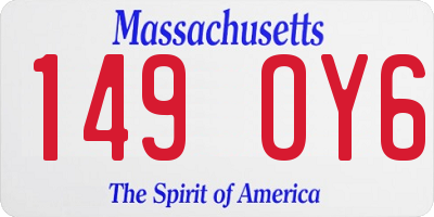 MA license plate 149OY6