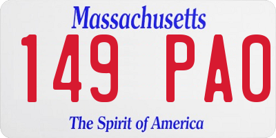 MA license plate 149PA0
