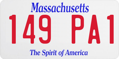 MA license plate 149PA1