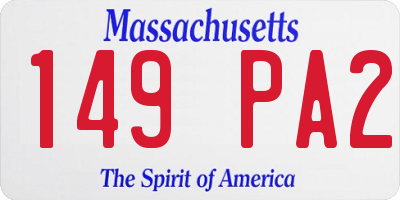 MA license plate 149PA2