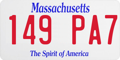 MA license plate 149PA7