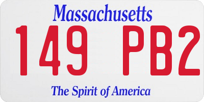 MA license plate 149PB2
