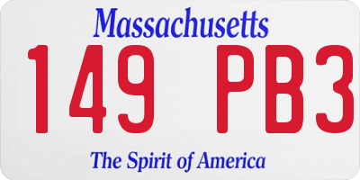 MA license plate 149PB3