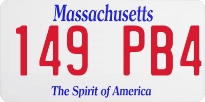 MA license plate 149PB4