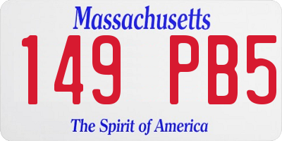 MA license plate 149PB5
