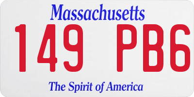 MA license plate 149PB6