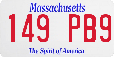 MA license plate 149PB9