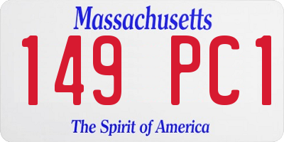 MA license plate 149PC1