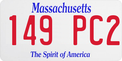 MA license plate 149PC2