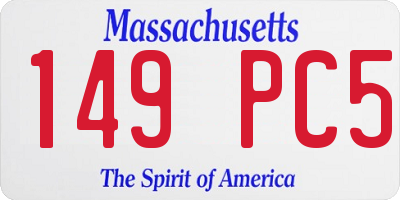 MA license plate 149PC5