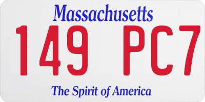 MA license plate 149PC7