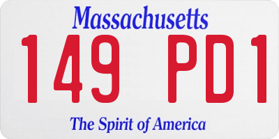 MA license plate 149PD1