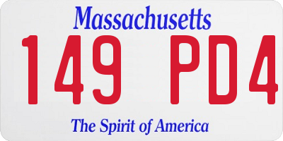MA license plate 149PD4