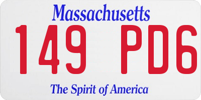 MA license plate 149PD6
