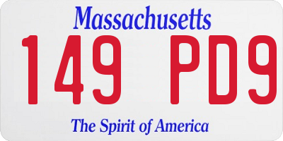 MA license plate 149PD9