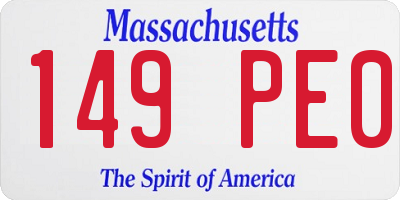 MA license plate 149PE0