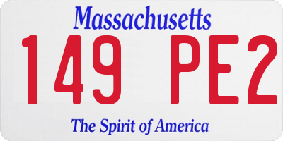 MA license plate 149PE2