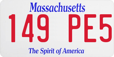 MA license plate 149PE5