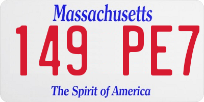 MA license plate 149PE7