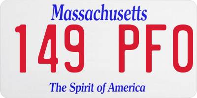 MA license plate 149PF0