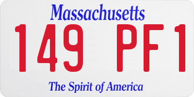 MA license plate 149PF1