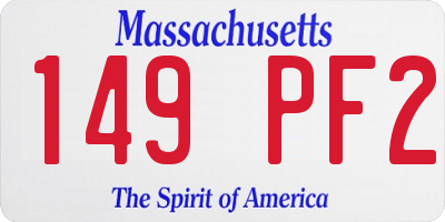 MA license plate 149PF2